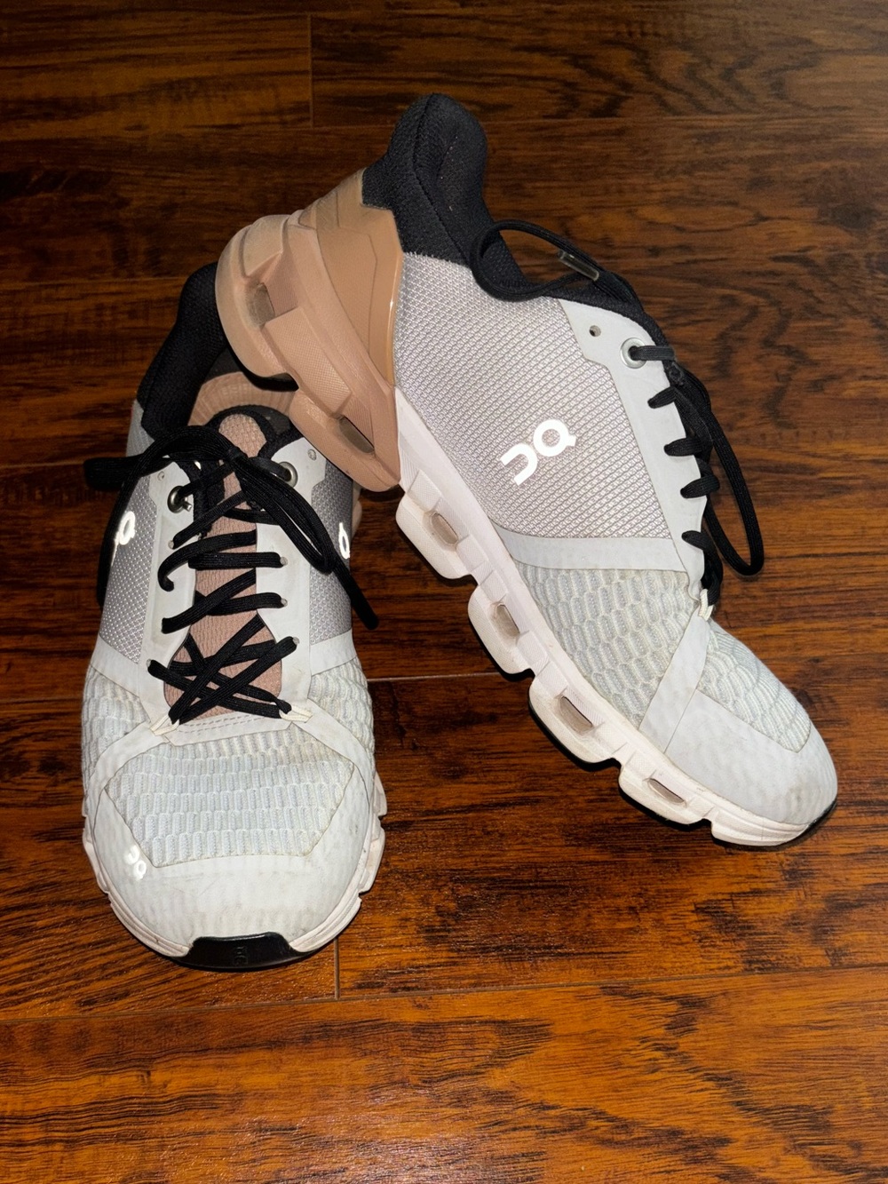 ON Running Cloudflyer Running Shoe Glacier Rosebrown Black Tan On Cloud Sneakers